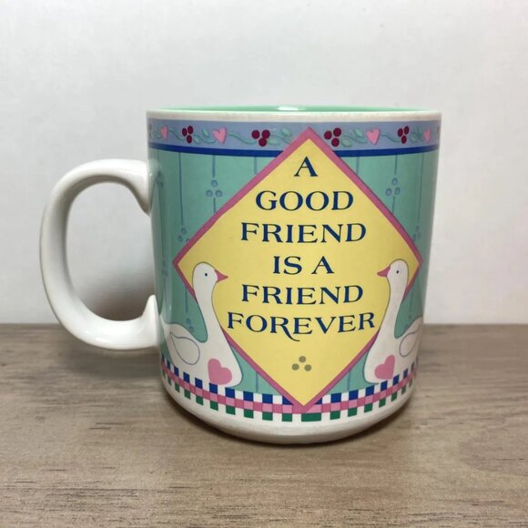 Vintage Mug A Good Friend Is A Friend Forever Papel Made in Korea 80s 90s - Picture 1 of 6